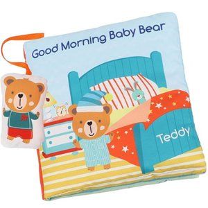 Teddy Bear Baby Book Toy Soft Cloth Crinkle Books for Babies, Fabric Book